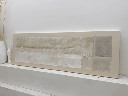 Wabi-Sabi Beige Plaster Textured Abstract Wall Art Japandi Minimalist Luxe High-Relief Tactile Canvas Painting AURA735