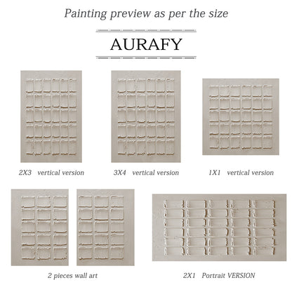Beige Abstract Art Handcrafted Tactile Surface Rough Edge Modern Organic Minimalist Canvas AURA603