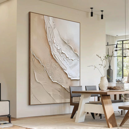 Organic Wave Texture Canvas-Cream & Taupe Tones-AURA007