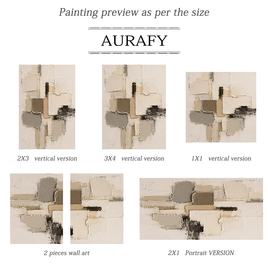 Plaster Textured Abstract Beige Brown Minimalist Japandi Sculpted Knife Stroke Neutral Wall Artwork AURA751