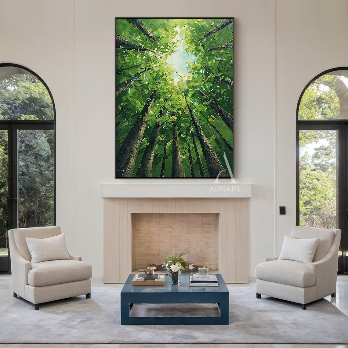 Green Landscape Modern Natural Style Art for Home Decor AURA322