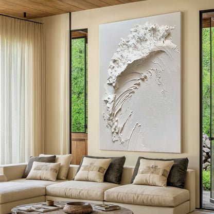 Silent Surge-White Waves & Sky 3D Touch Art-AURA120