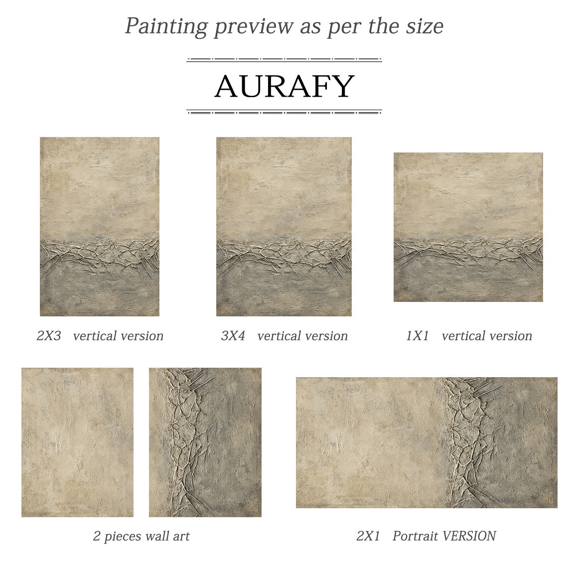 General Abstract Beige Wabi-Sabi Vintage Art with Cracked Distressed Plaster-like Tactile Texture AURA426