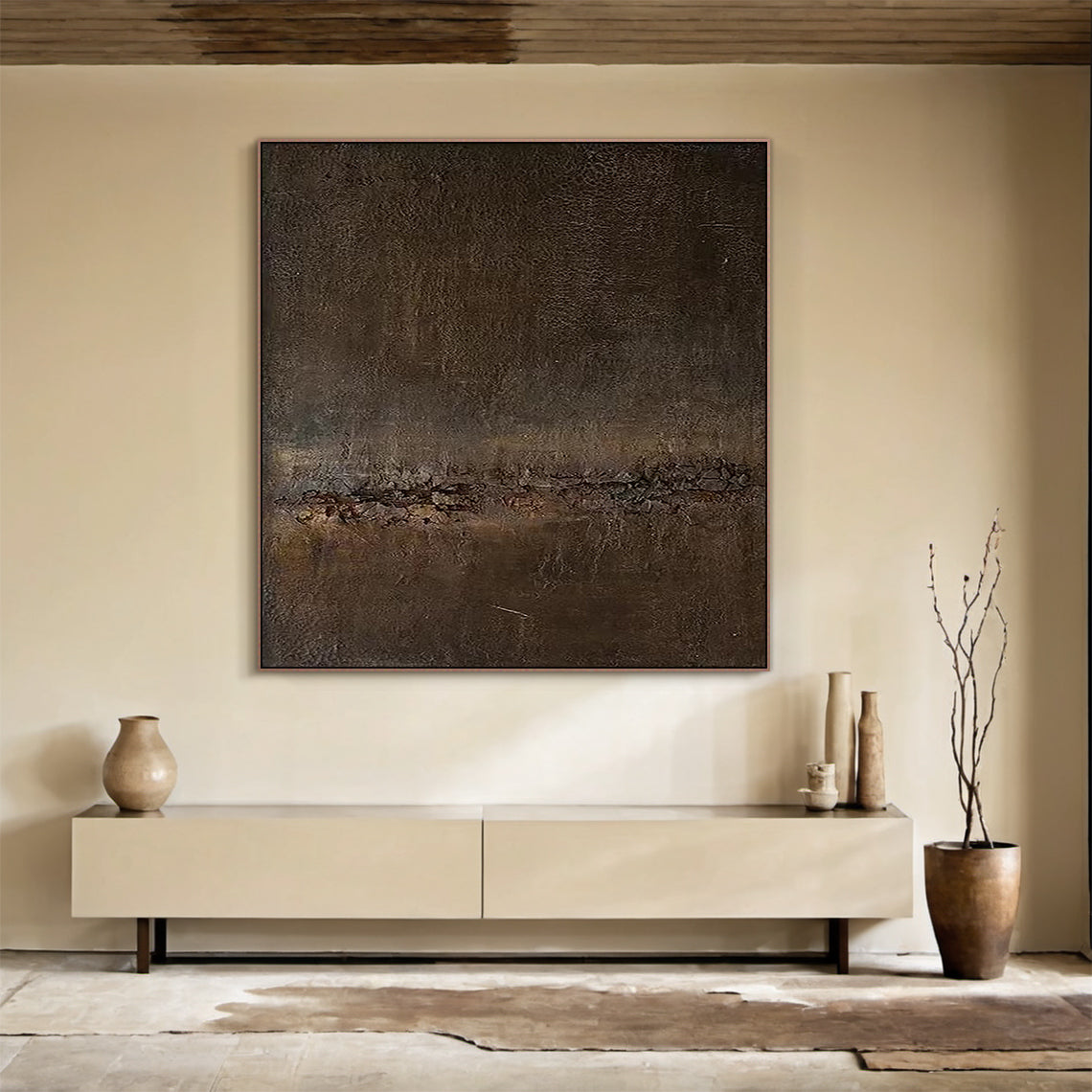 Terra Meridian Painting – Burnished Bronze & Espresso Umber – AURA014(Horizontal)