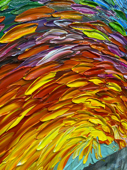 Modern Abstract 3D Textured Colorful Living Room Wall Art Painting AURA167