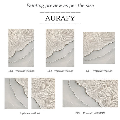 Beige Sea Abstract Impasto Sculpted Tactile Wall Art Modern Minimalist Luxe Canvas AURA442