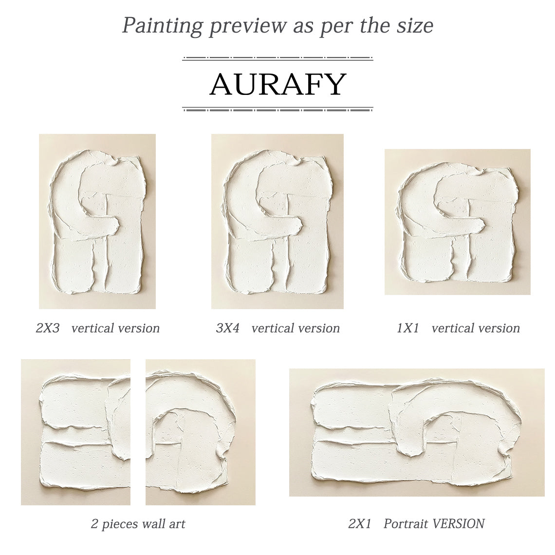 Minimalist Wall Art Plaster Textured Wabi Sabi Japandi Beige White High Relief Tactile Sculpted Decor AURA541