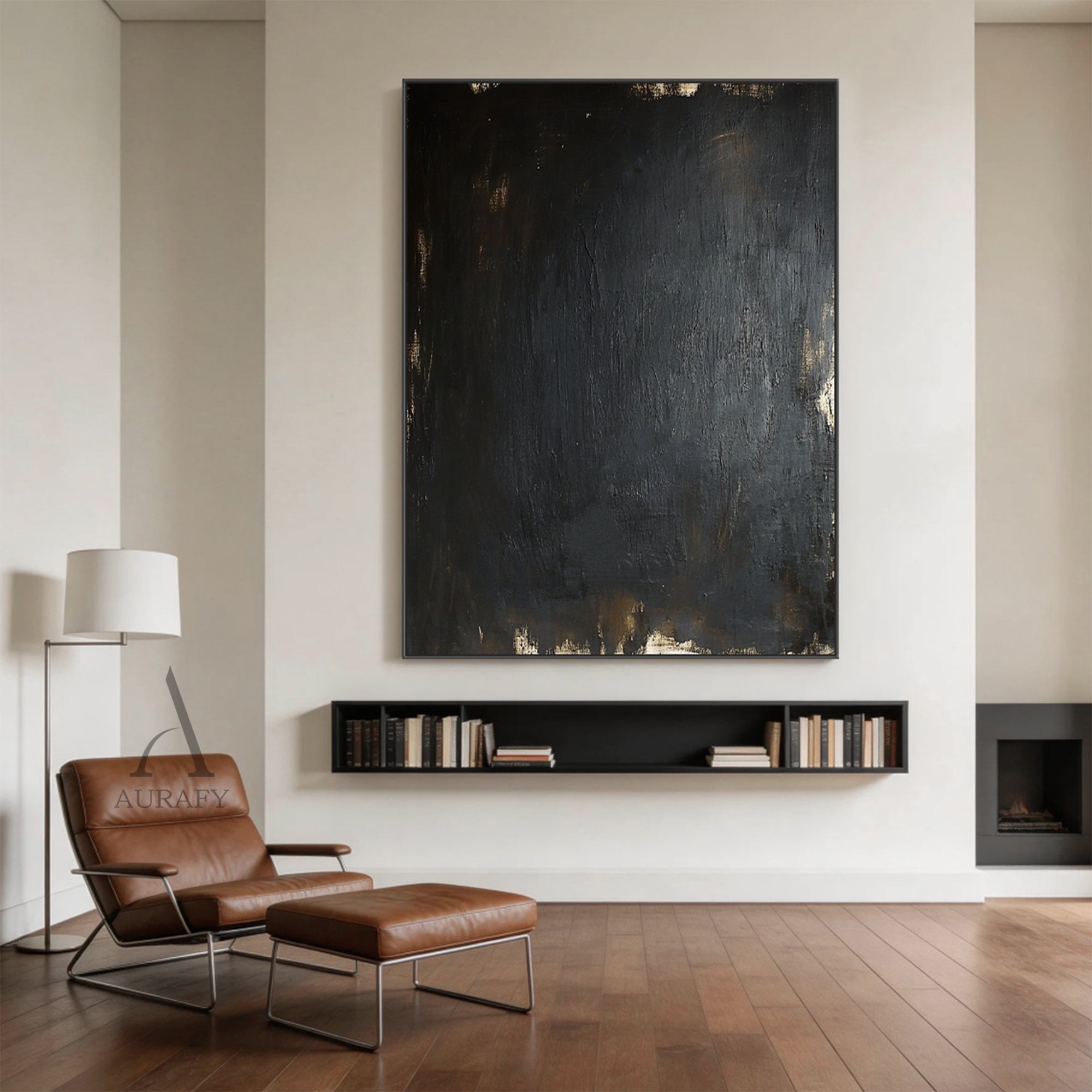 Modern Black Abstract Wall Art for Living Room Home Decor AURA357