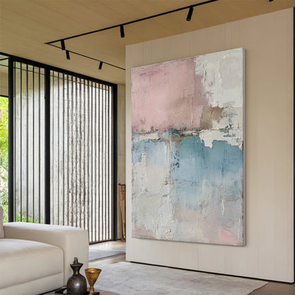 Quiet Balance-Blue & Pink Abstract Field-AURA131