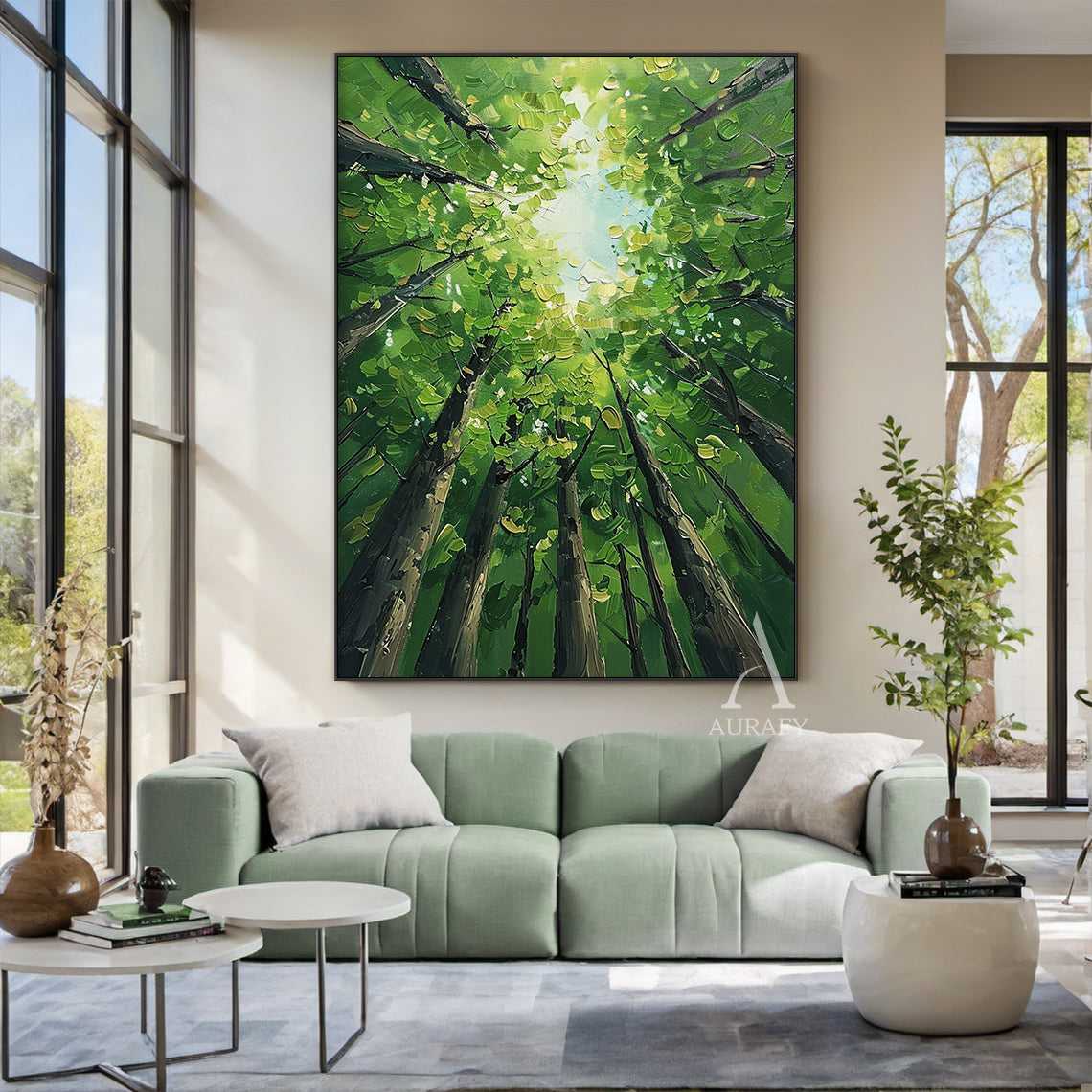 Green Landscape Modern Natural Style Art for Home Decor AURA322
