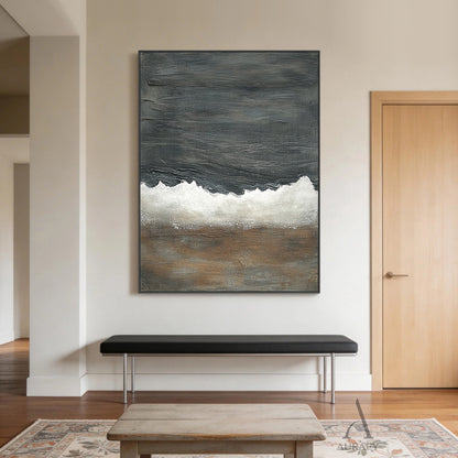 General Abstract Black Brown Wall Art for Living Room Decor AURA279