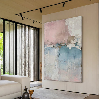 Quiet Balance-Blue & Pink Abstract Field-AURA131