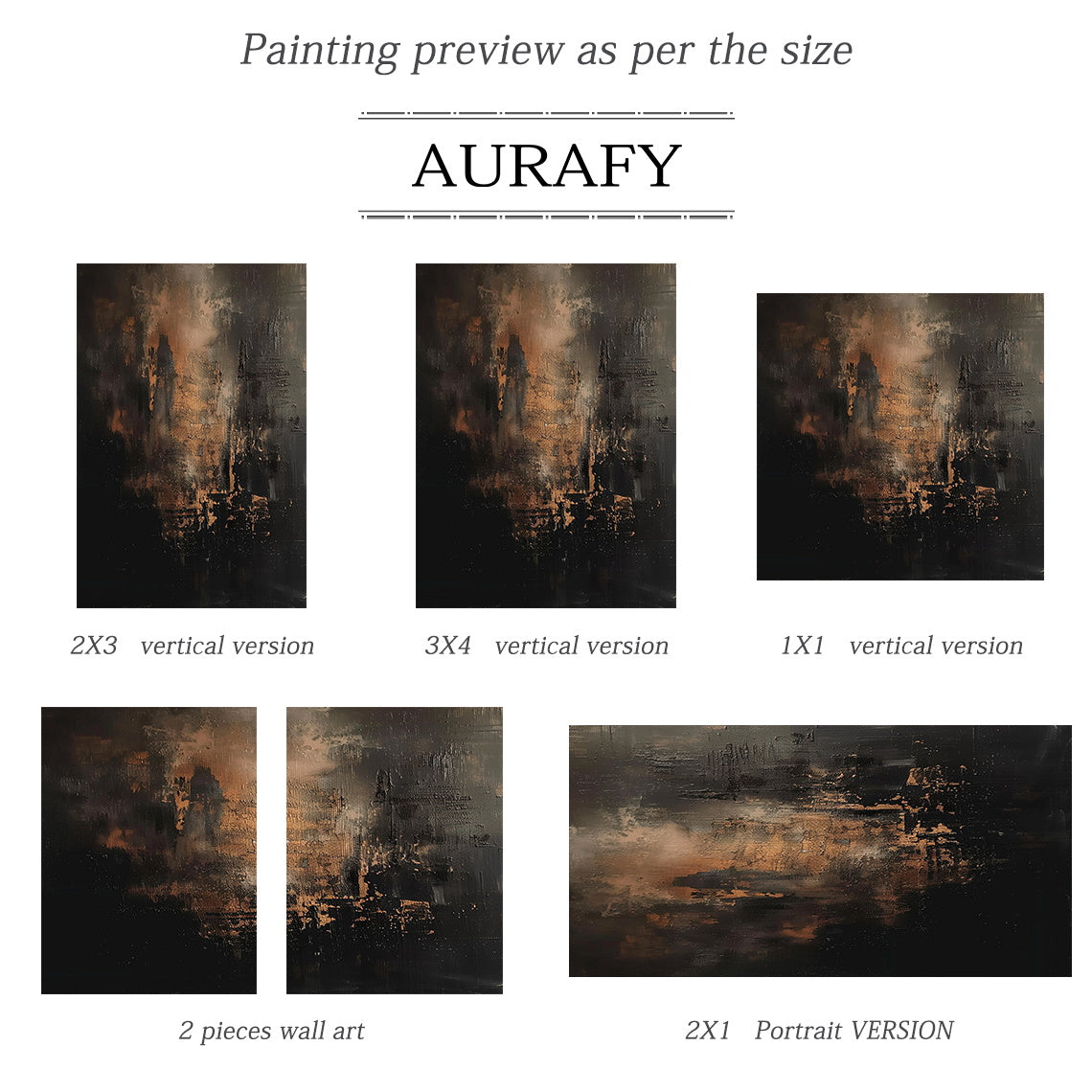 Bronze Through Black, Moody Textured Abstract Painting AURA872