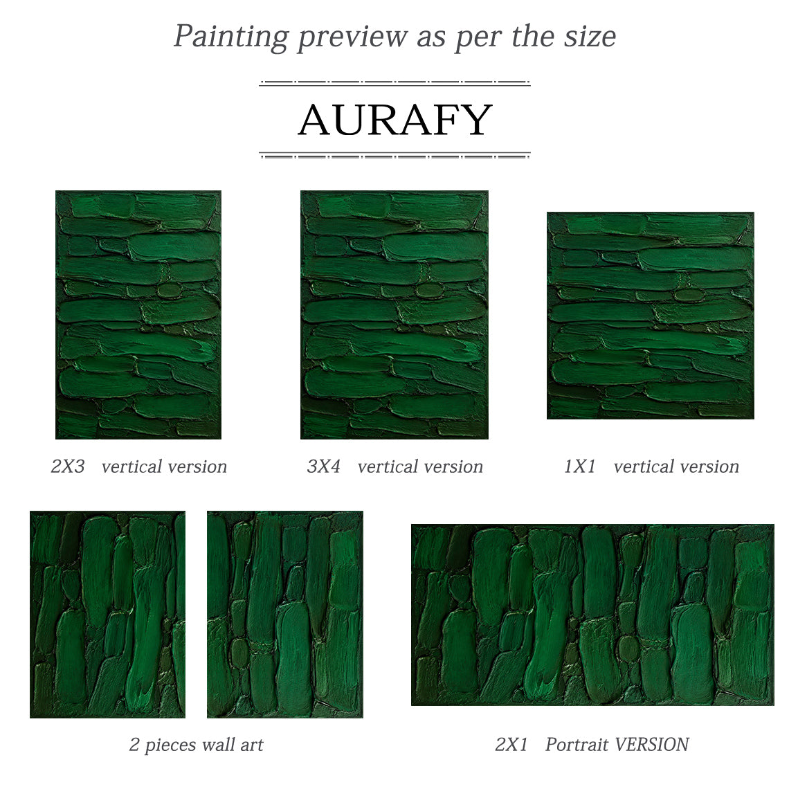 Green 3D Textured Painting Plaster Impasto Knife Stroke Wabi-Sabi Sculpted Canvas Minimalist Luxe Wall Art AURA762