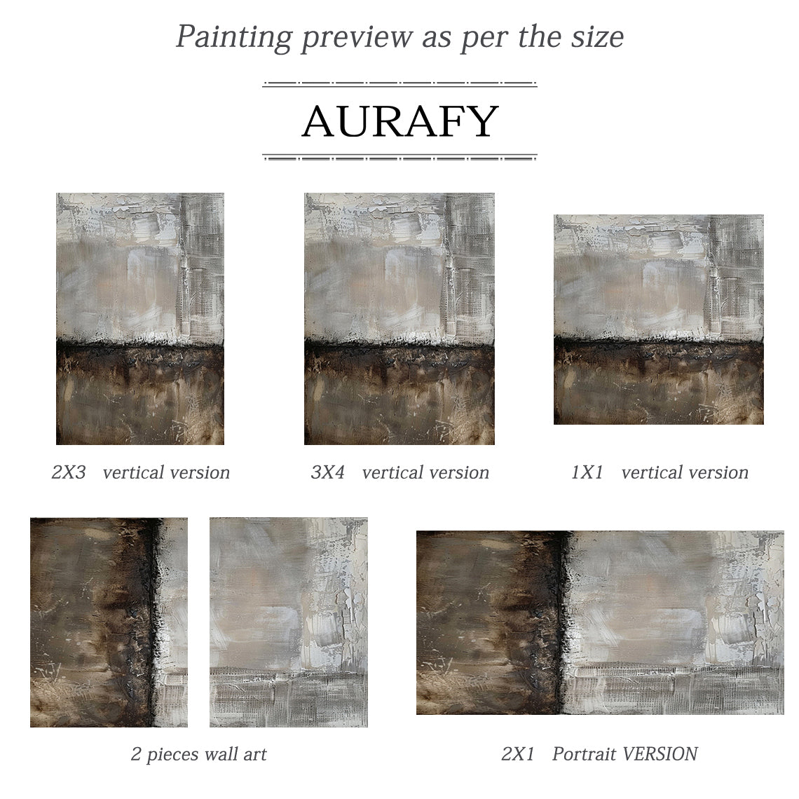 Wabi Sabi Abstract Art Gray Brown Tactile Plaster Textured Grid Indentations Knife Strokes AURA564