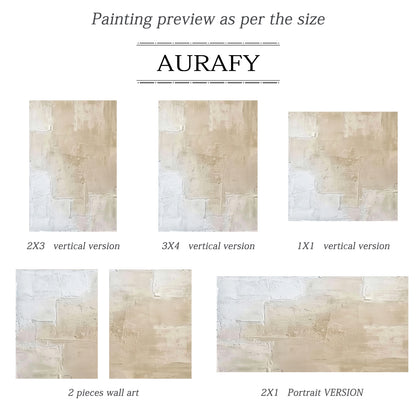 Wabi Sabi Beige Abstract Handcrafted High-Relief Plaster Tactile Wall Art Modern Organic AURA559