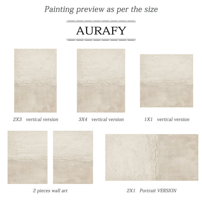 Minimalist Beige Wall Art Plaster Textured Wabi-Sabi Japandi Tactile Knife Stroke Woven Abstract Modern Artwork AURA722