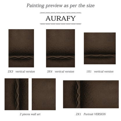 Wabi-Sabi Brown Plaster Textured Painting Japandi Minimalist Luxe Sculpted Canvas Tactile Abstract Wall Art AURA766