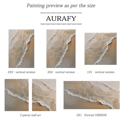 Ocean Brown Abstract Impasto Art Tactile Sculpted Canvas High-Relief Texture Modern Organic Piece AURA433