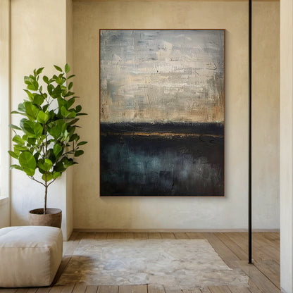 Gray Black Abstract Wall Art for Modern Living Room Decor AURA195