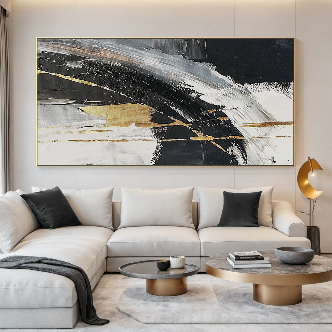 Dark Axis-Black & Gold Abstract Texture Art-AURA127