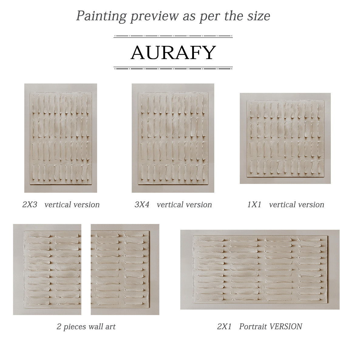 Beige Abstract Plaster Textured Art Sculpted Vertical Grid Tactile Minimalist Luxe Canvas AURA605