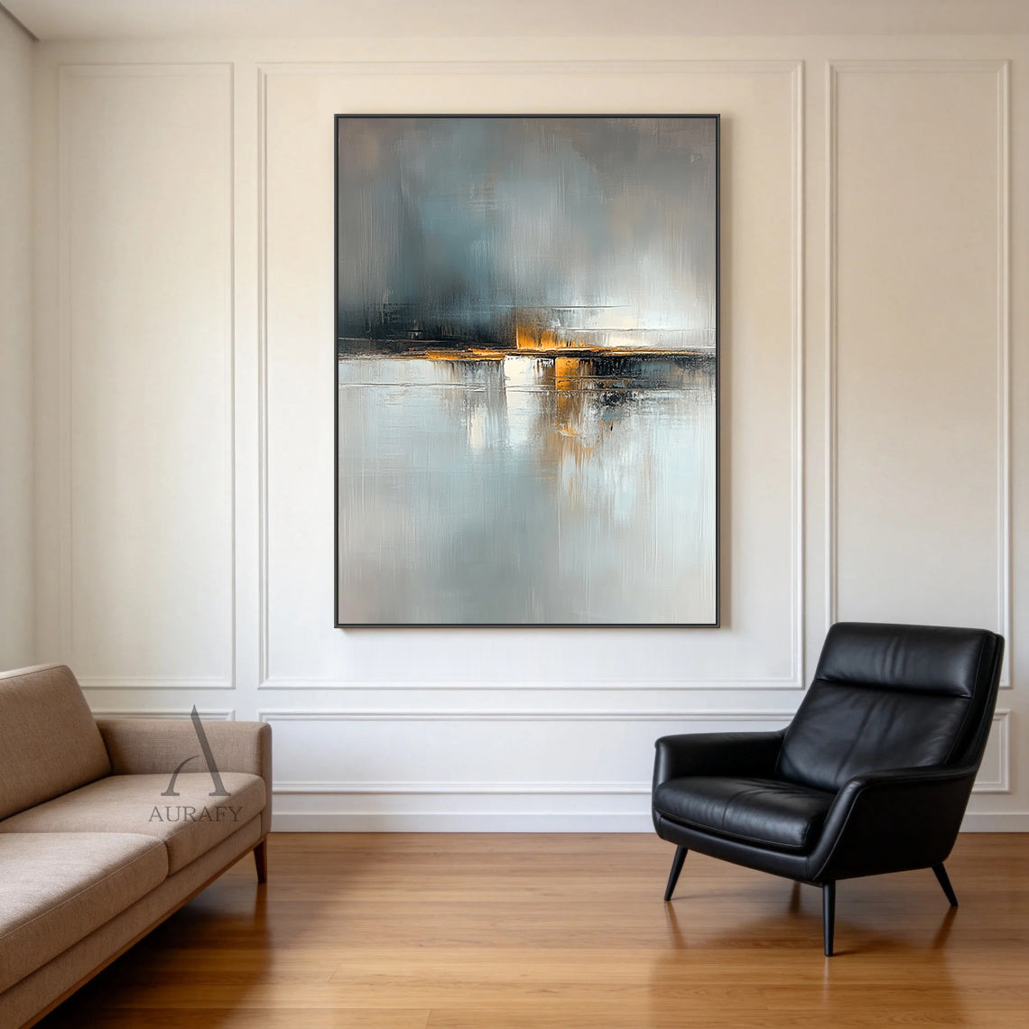Gray General Abstract Wall Art for Modern Home Decor AURA358