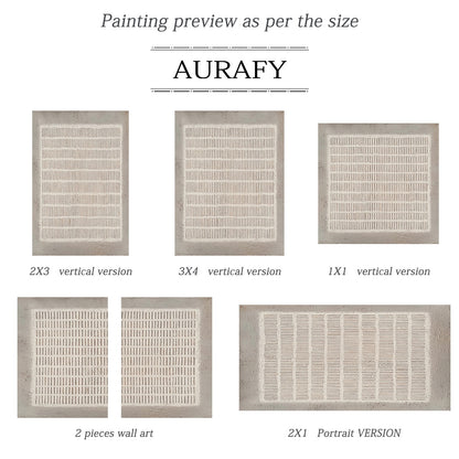 Gray Abstract Art Modern Organic Tactile Surface Rough-Edged Handcrafted Minimalist Grid Neutral Tone AURA600