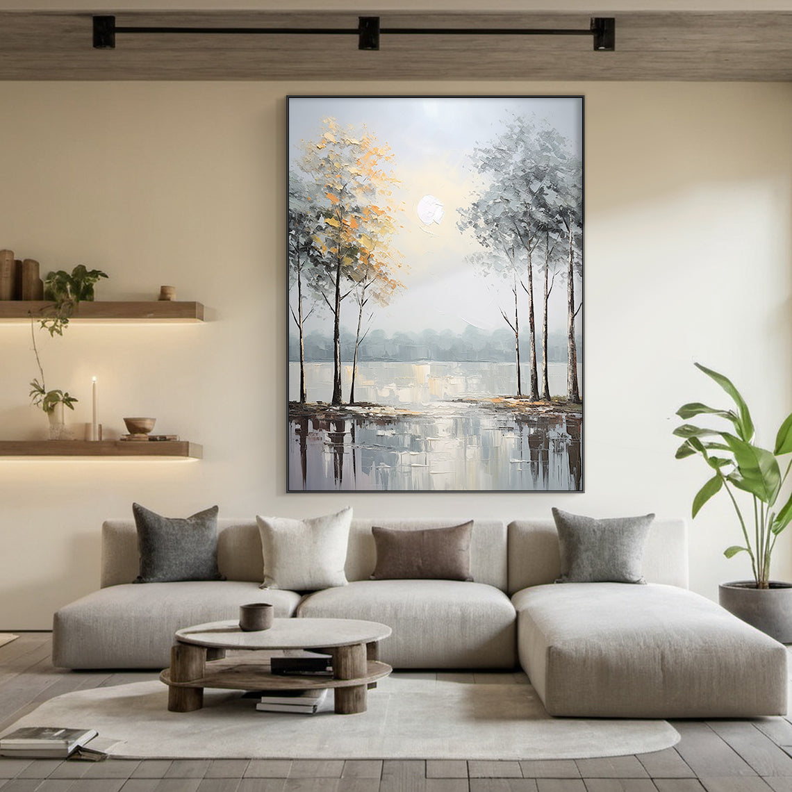 Misty Grove-Blue & Gray 3D Textured-AURA067