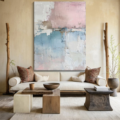 Quiet Balance-Blue & Pink Abstract Field-AURA131