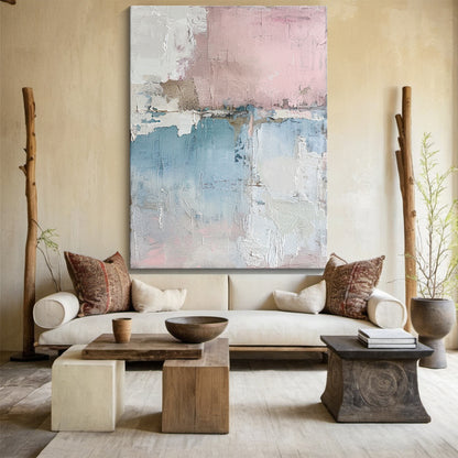 Quiet Balance-Blue & Pink Abstract Field-AURA131