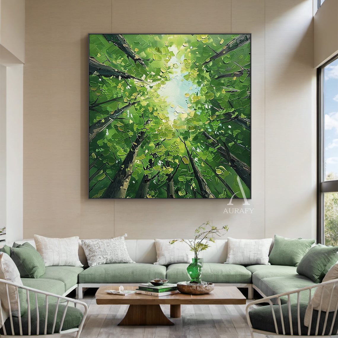 Green Landscape Modern Natural Style Art for Home Decor AURA322