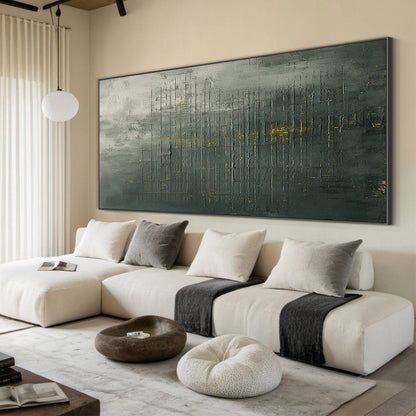 Unique Green Abstract Textured Wall Art for Modern Living Room -AURA176