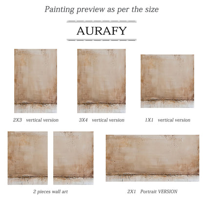 Beige Abstract Art Crackle Texture Wabi-Sabi Minimalist Tactile Surface Mottled Finish Thick Band AURA621