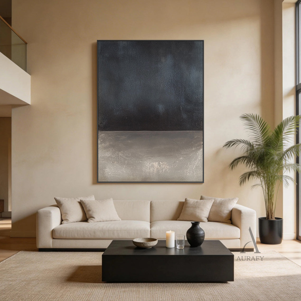 Minimalist Black and Beige Wall Art for Modern Home Decor AURA382