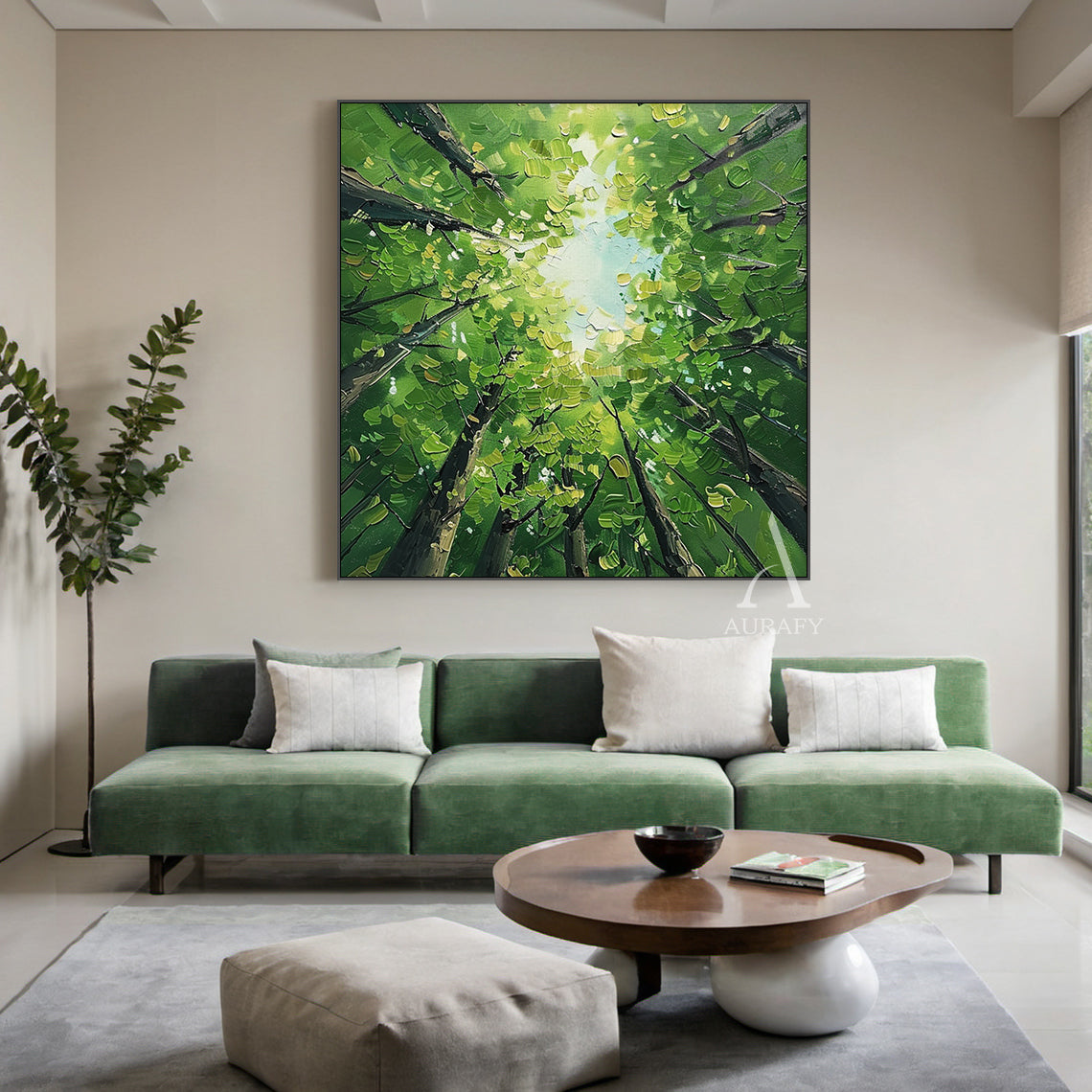 Green Landscape Modern Natural Style Art for Home Decor AURA322