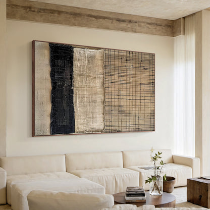 Textured Wabi Sabi Brown Black Wall Art Living Room Decor AURA199