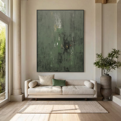 Quiet Green-Minimal Abstract Spatial Field-AURA097