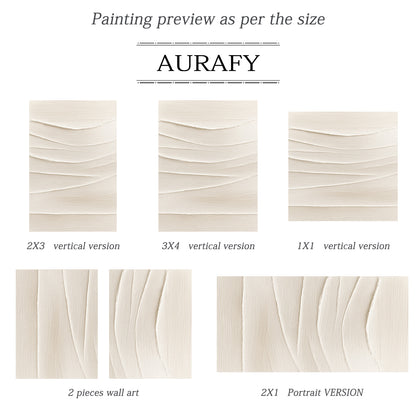 Minimalist Wall Art Beige Impasto Wave Texture Tactile Sculpted Canvas Minimalist Luxe Artwork AURA553