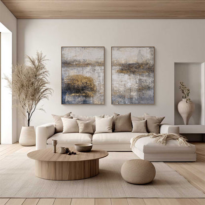 Modern Beige Brown Ceramic Vases Abstract Wall Art Decor Set -AURA180