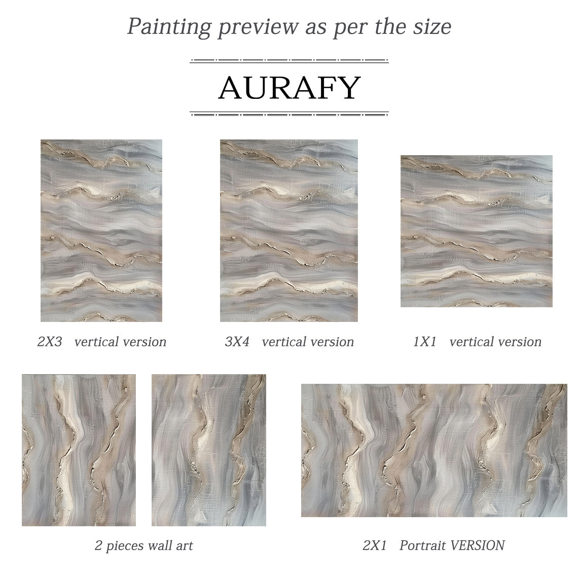 Wabi Sabi Abstract Art Impasto Textured Gray Beige Tactile Wave-Like Handcrafted Organic Canvas AURA560