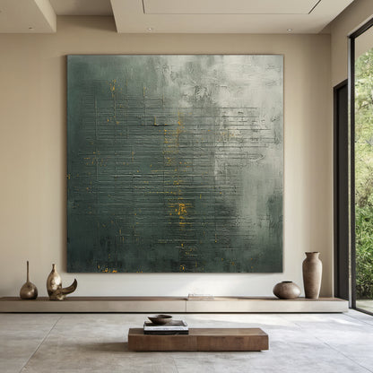 Unique Green Abstract Textured Wall Art for Modern Living Room -AURA176