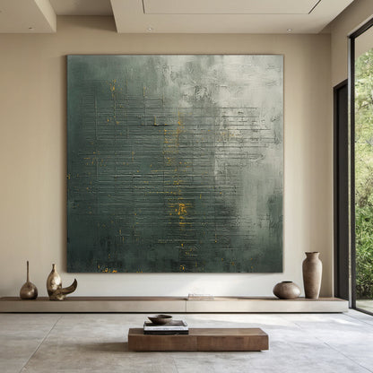 Unique Green Abstract Textured Wall Art for Modern Living Room -AURA176