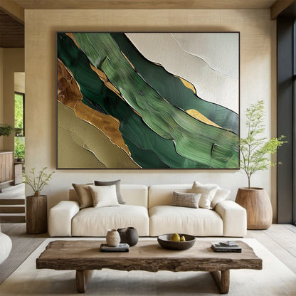 Verdant Flow-Green Abstract 3D Texture Art | AURA121