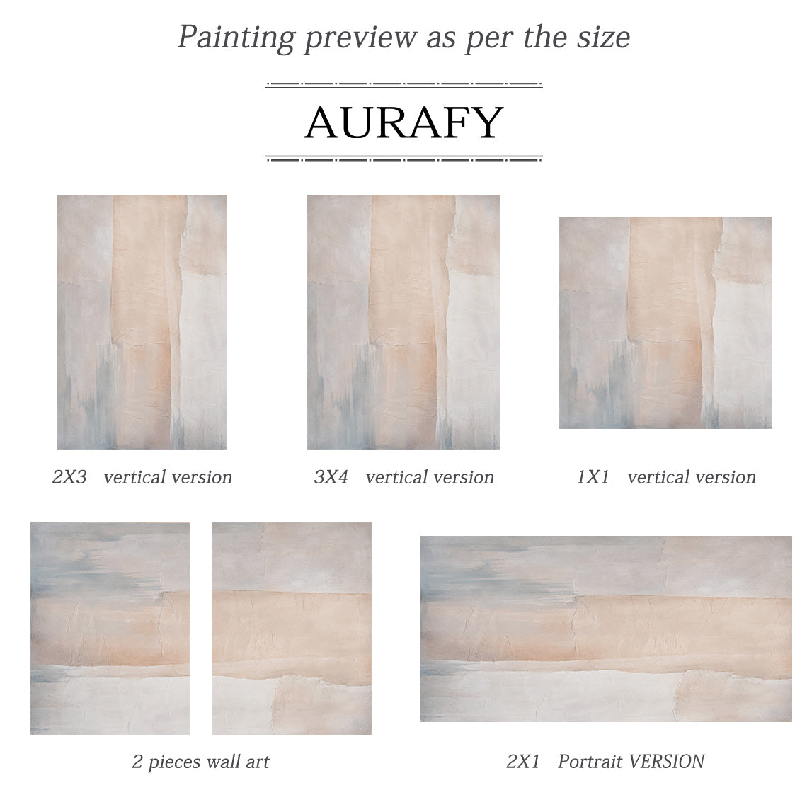 Beige 3D Textured Abstract Painting Wabi-Sabi Japandi Plaster Knife Stroke Minimalist Tactile Canvas Wall Art AURA702