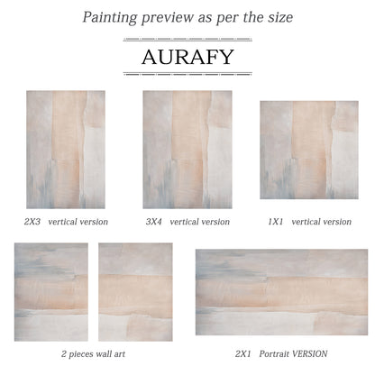 Beige 3D Textured Abstract Painting Wabi-Sabi Japandi Plaster Knife Stroke Minimalist Tactile Canvas Wall Art AURA702