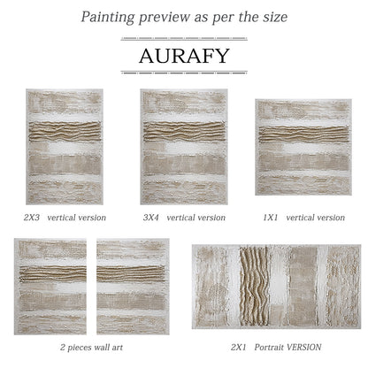 Woven Relief, Beige and Brown Mixed-Media Textured Wall Art AURA855