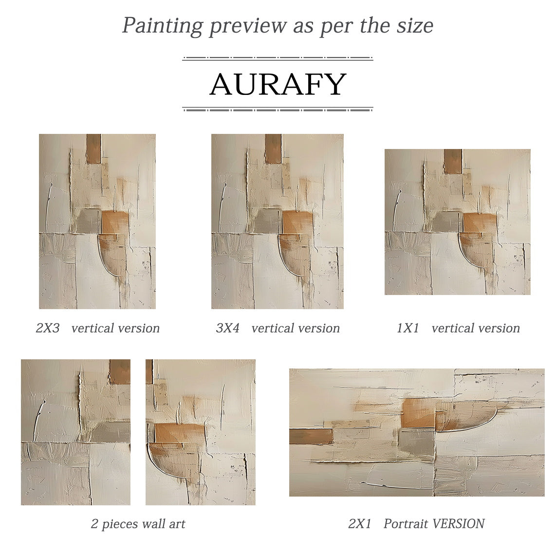Wabi Sabi Beige Brown Impasto Artwork Tactile Surface Sculpted Canvas Irregular Block Design AURA577