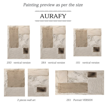 Plaster Rhythm, Beige Ridged and Cracked 3D Wall Art AURA867