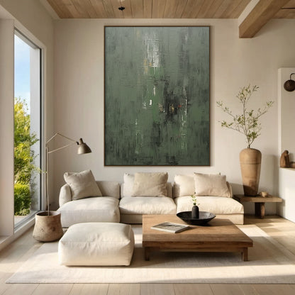 Quiet Green-Minimal Abstract Spatial Field-AURA097